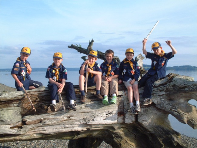 Boy Scouts and Girl Scouts on Fox Island